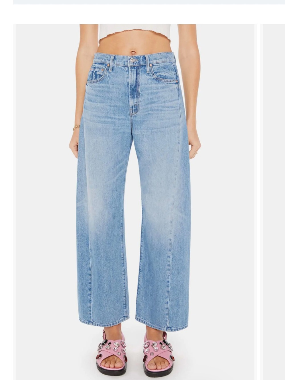 Like new, MOTHER Half Pipe Flood Barrel Leg High-Rise Jeans - Size 25